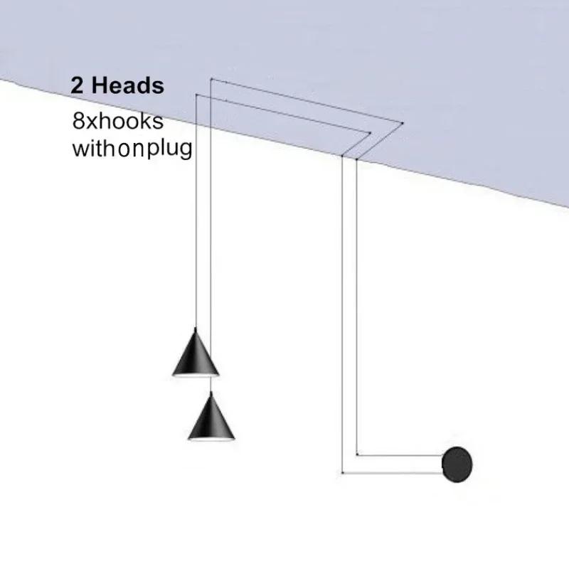 Nordic Minimalist Bedside Line Geometric Chandelier Personality DIY Modern about Bedroom Decor Bar Single Head Small Chandelier