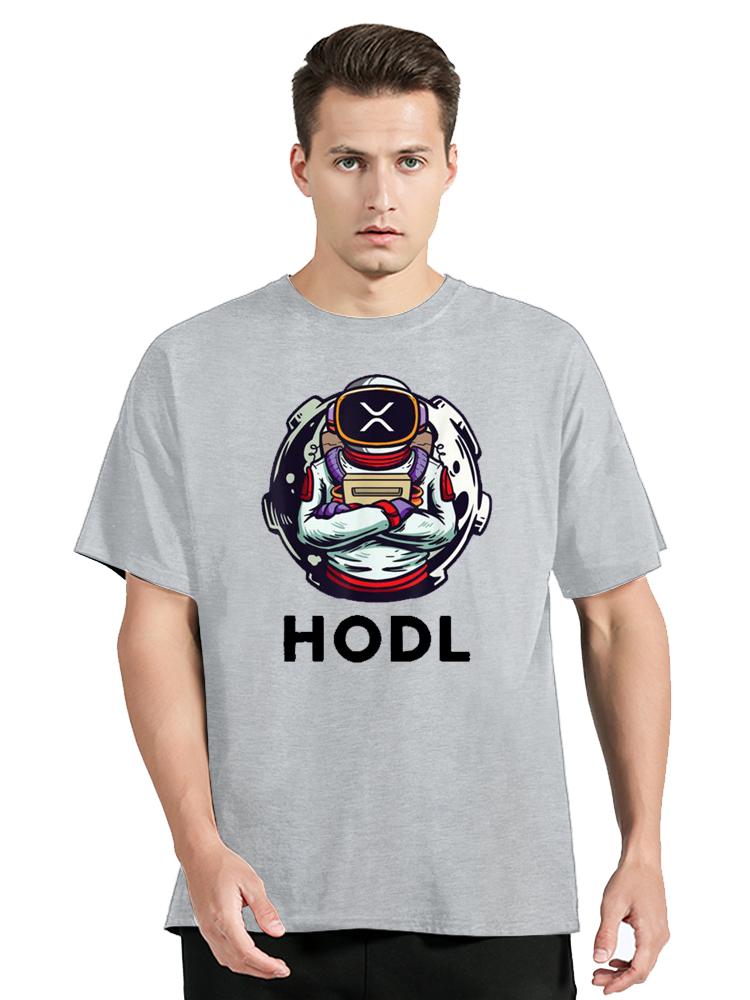 XRP Hodl To The Moon Funny XRP Astronaut Tshirt Casual Fitness T Shirt Cotton Tops Tees Unisexs Clothes Oversized Unisex Tshirt