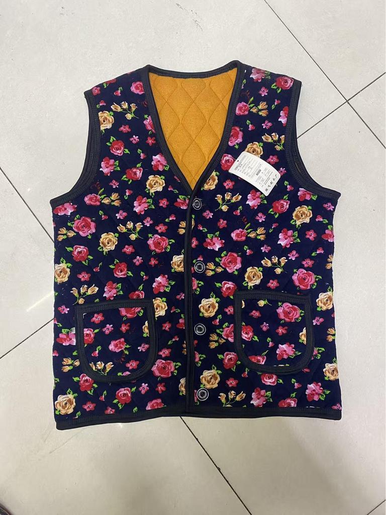 Warm Fleece-Lined Cotton Vest for Middle-Aged and Elderly Women