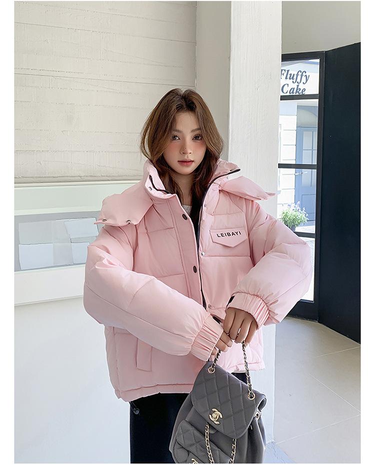 Women’s Short Hooded Windproof Thicken Warm Winter Jacket With Drawstring