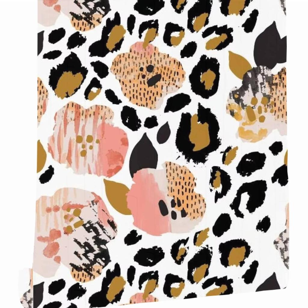 Tiger Texture Peel and Stick Wallpaper Stripes Geometric Self-Adhesive Wallpaper Removable Contact Paper for Living Room Cabinet