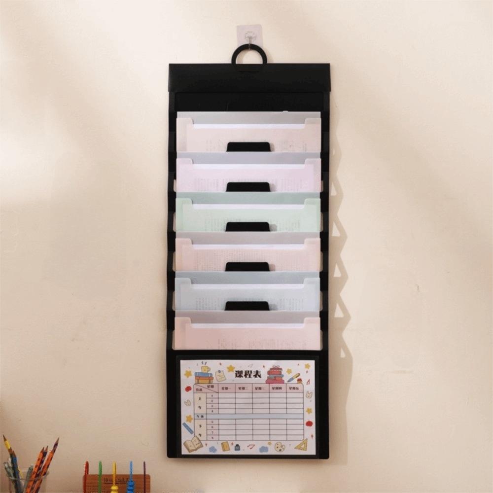 Wall Mounted File Organizer Large Capacity File Storage Bag Fodable Hanging File Folders Office