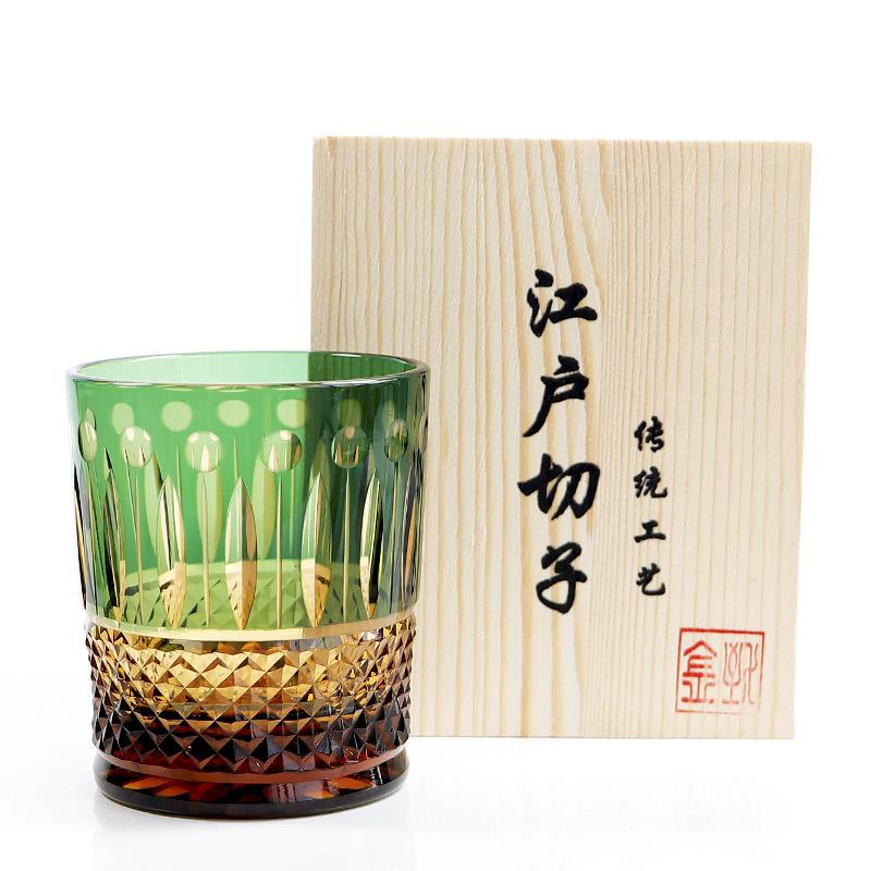 Kanzhi Edo cut Japanese hand-carved whiskey glass crystal wine glass wine glass red wine glass