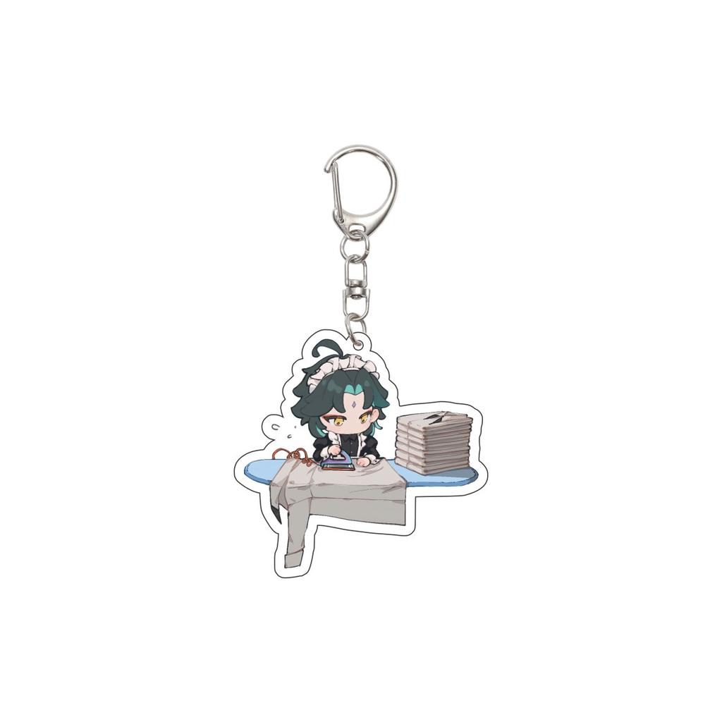 55MM Anime Genshin Impact Keychain xiao  Key Chain Acrylic Model Plate Christmas Gifts