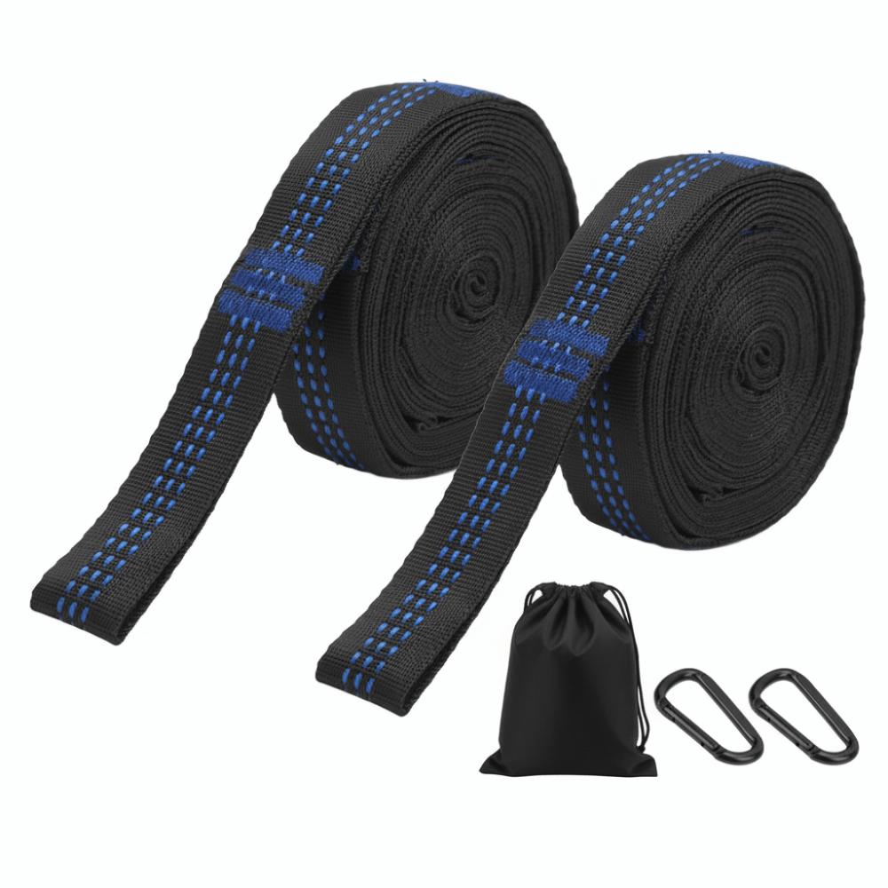 

2 Pcs 2M Hammock Straps Strong Bearing Capacity Wear-Proof Hanging Ropes Adjustable Loops Lightweight Camping Straps чорний
