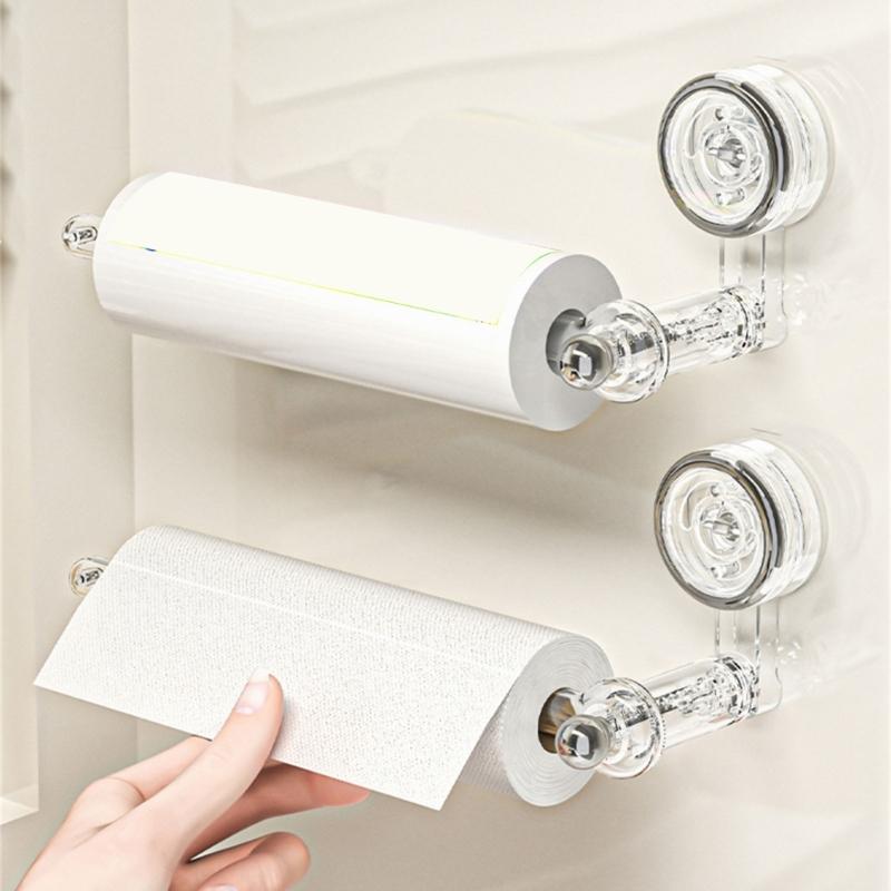 Easy Installion Rotatable Paper Towel Holder Suction Cup Hook for Efficient Kitchen and Bathroom Storage Solution