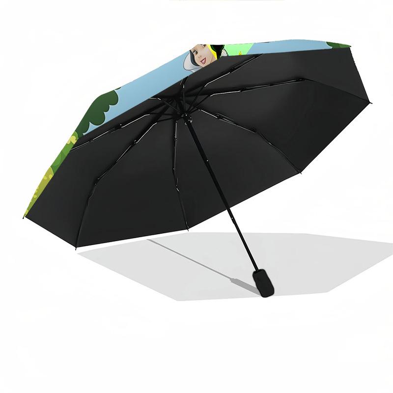 Snow White, Seven Dwarfs Themed Automatic Opening and Closing Umbrella, Brightly Colored 8-rib Portable Umbrella, Suitable for Men and Women