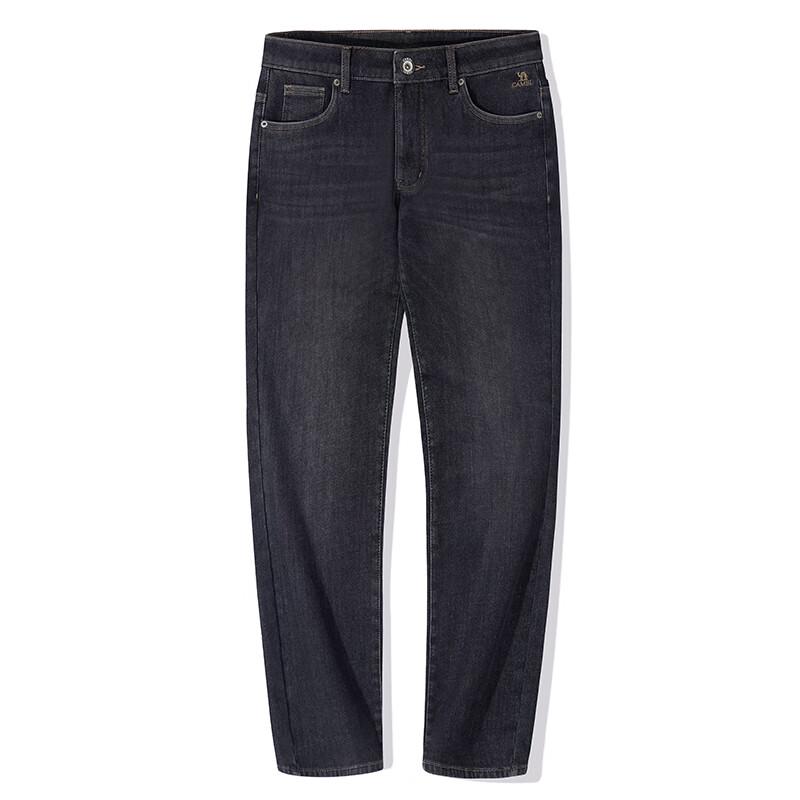 CAMEL Men's Fleece-lined Straight-leg Jeans M14CAJB633