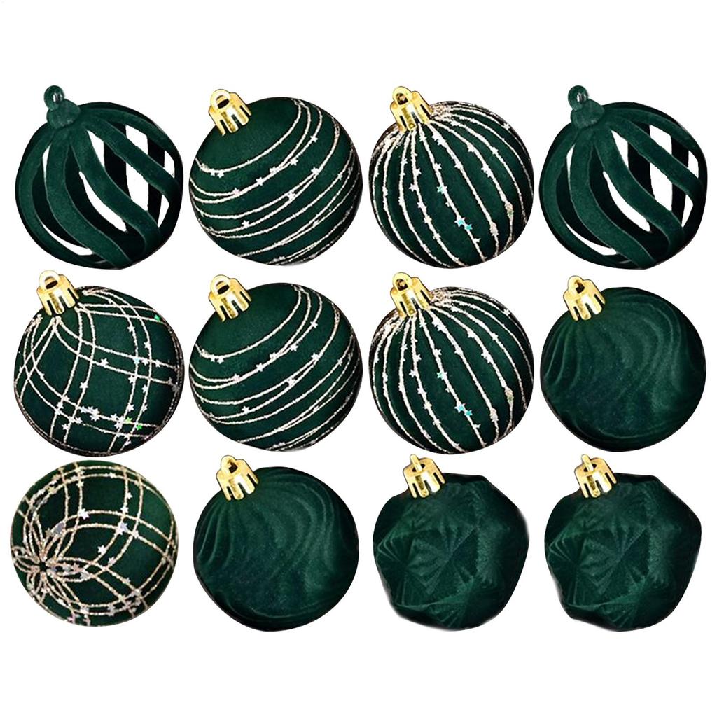 12 Pieces Christmas Balls Holiday Pendants Tree Decor Soft 2.4 Inch Ball Ornament For Outdoor Garden Christmas Tree Garland