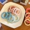 6 stk./Sæt Ny Mode Mat Farverig Telefonledning Elastisk Hårbånd Frosted Spiral Snor Gummibånd Hårsløjfe Hårtilbehør