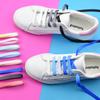 Colorful Flat Shoelaces Candy Gradient Rainbow Shoelace Kids Adult  Canvas Shoe Laces Camping Boots Silk Party Shoestring 1 Pair