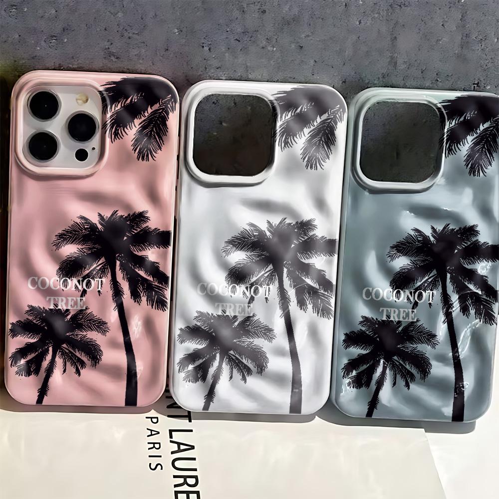 For Iphone 11 Pro Max Case Black Coconut Tree Protective Cover For Iphone 15 14 17 Plus 13 Air 12 16 Cover Funda