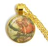 Handmade Vintage Frog Fairy Pendant Necklace Glass Cabochon Fashion Women Charm Jewelry Necklaces and Chains Female