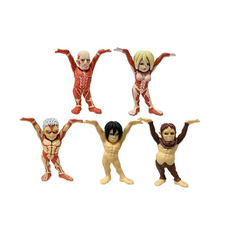 Attack On Titan Q Version Titan Figures Pvc Collectible Desktop Decor For Fans