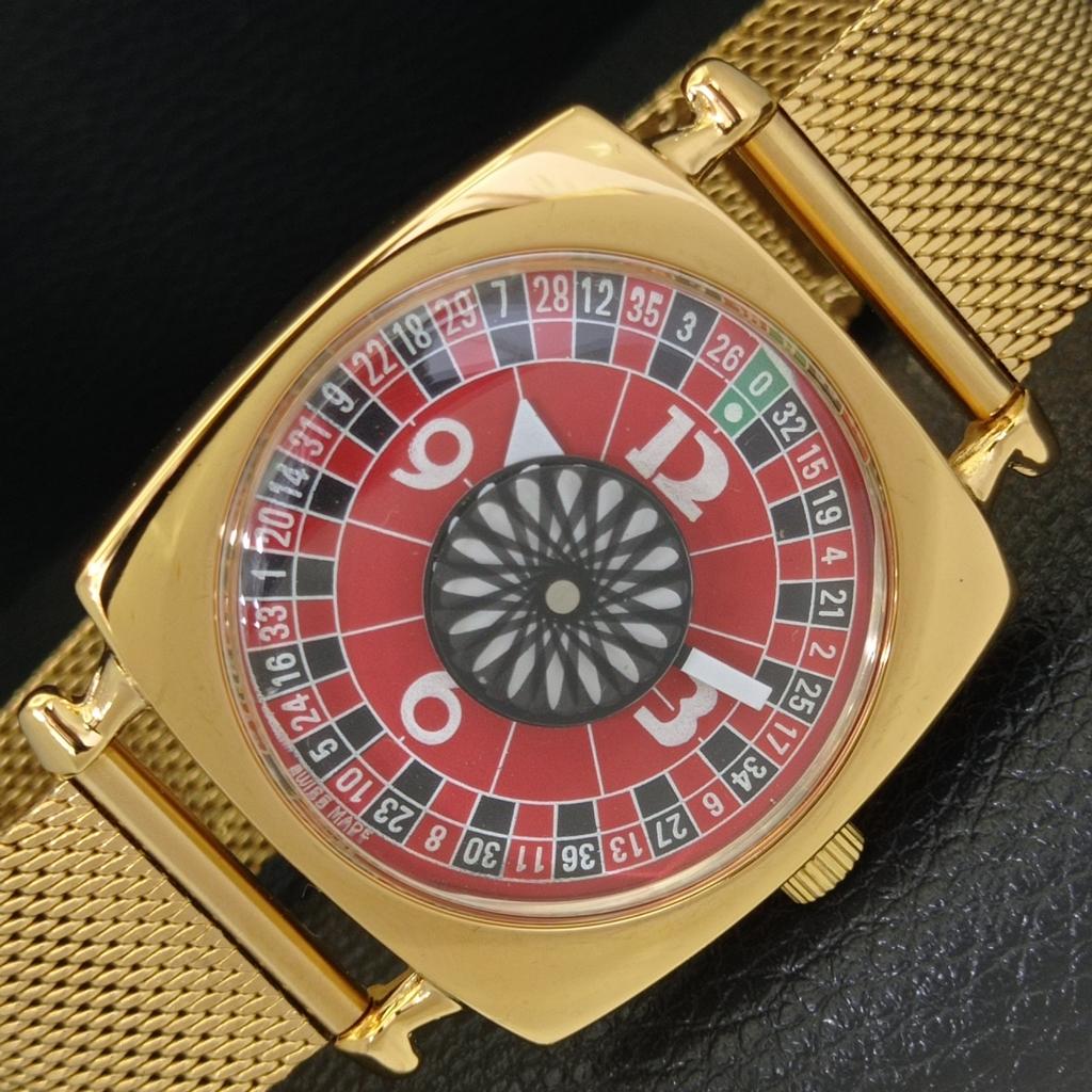 

ART DECO VINTAGE HAND-WINDING SWISS MENS REFURBISHED RED DIAL WATCH a701113-5 R205b-a701113