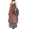 Retro Patchwork Lockeres Camisole-Kleid – Fallen Ancient Mud Design