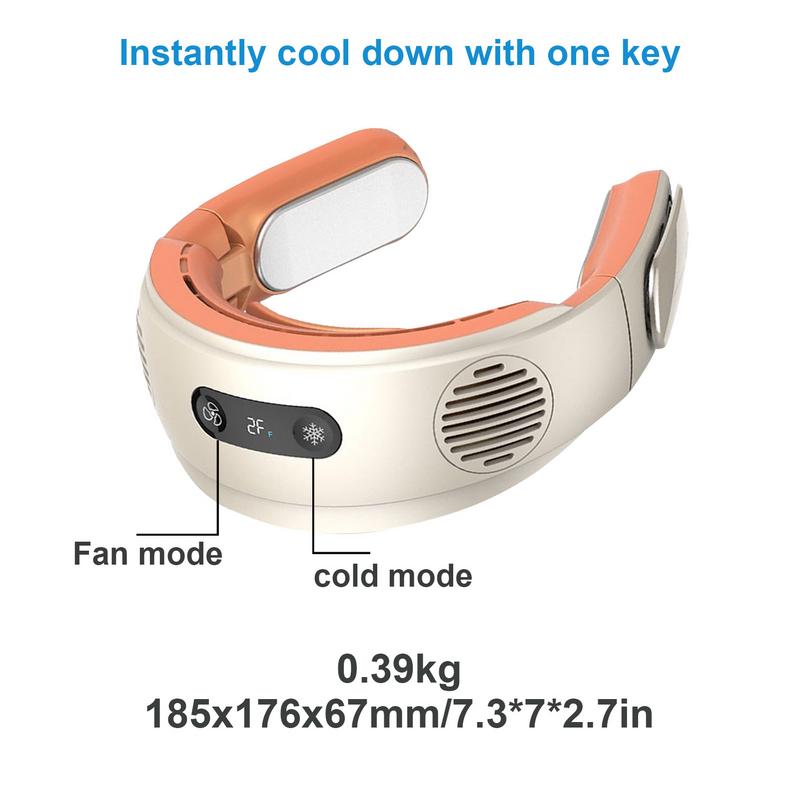 Ventilatore da collo senza pale 5000mAh Ventilatore senza pale a mani libere Ventilatore personale indossabile Senza pale Ricaricabile Design cuffie Collo flessibile