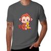 Cute Monkey Tshirt Trendy Print Short Sleeve Tshirt