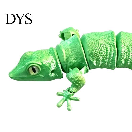 Animal Desk Decoration 3D Printed Leopard Gecko Figurine, Realistic Articulated Chameleon Fidget Toy, Moveable Joints Figure Flexible Jointed