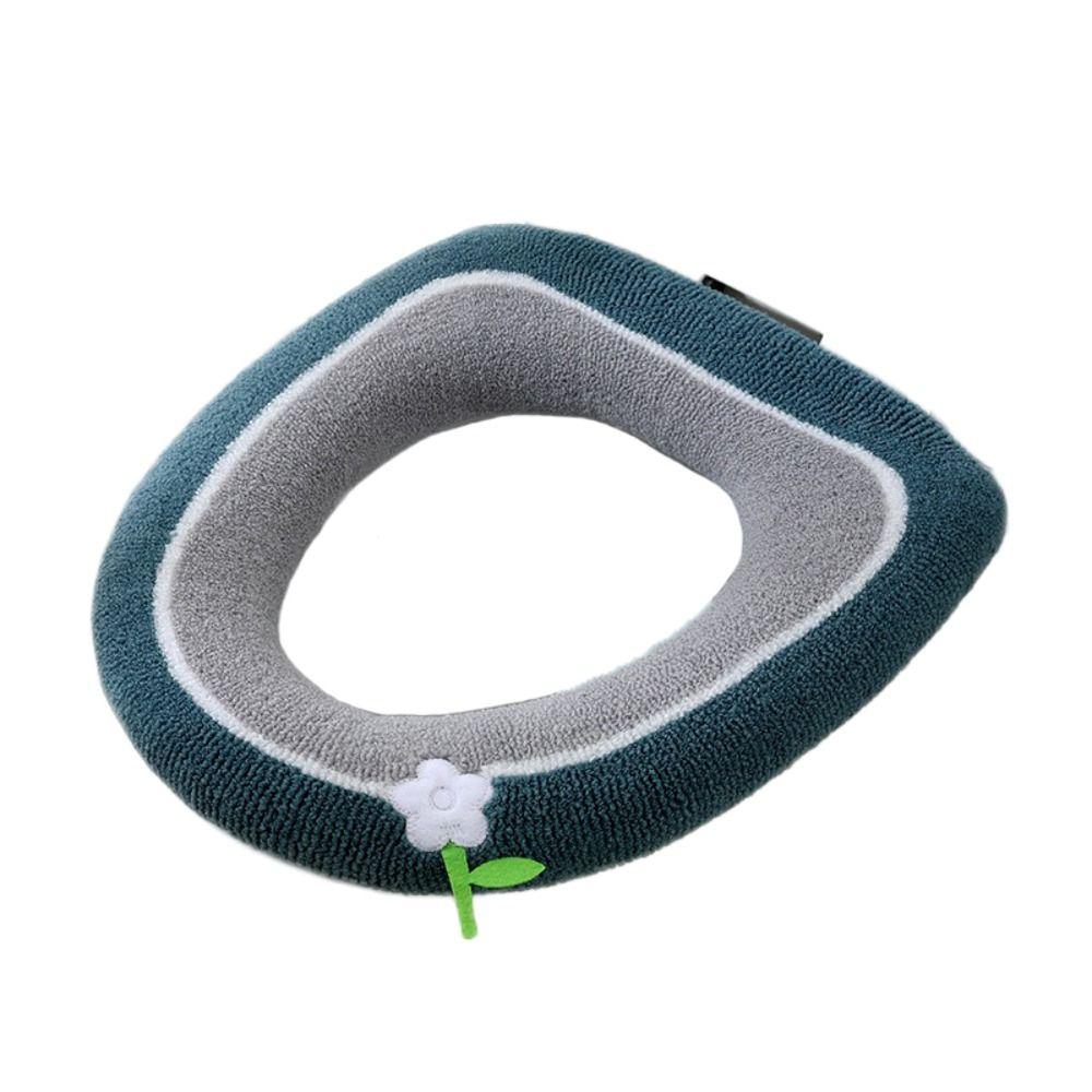 

Более толстый чехол на сиденье унитаза с ручкой, коврик для туалета, универсальный коврик для унитаза для дома зелёный