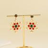 Christmas Colorful Rhinestone Imitation Pearl Snowflake Stud Earrings Exquisite Winter Snow Flower Earring For Women Men Jewelry