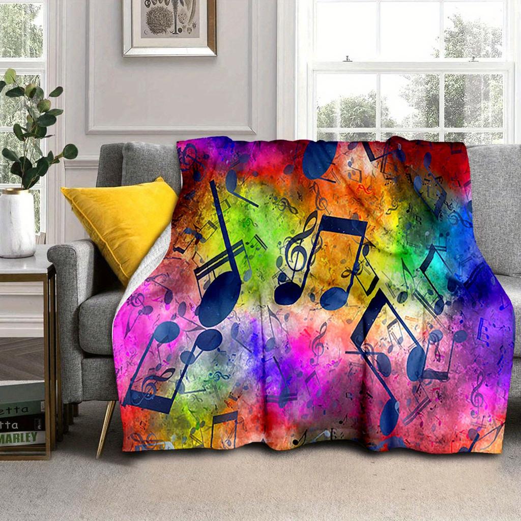 1pc Notes Printed Blanket,Soft And Comfortable Blanket, Travel Sofa Bed, Office Home Decor, Birthday Gift Blanket, Boys, Girls