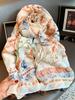 Elegant Women Silk Scarf Wrap Shawl Print Lady Sunscreen Bandanas Hijab Mujer Scarve Pareo Headscarf Boho Travel Korean Fashion