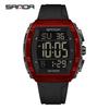 SANDA 6286 Multi Function Men Digital Watch Fashion Design Two Time Luminous Complete Calendar Waterproof Men Digital Wristwatch