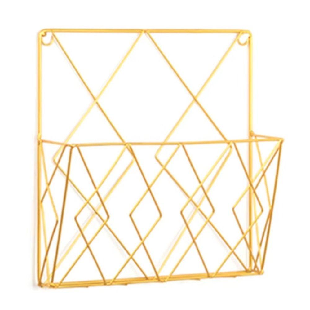 Wall Mounted Magazine Organizer Metal Newspaper Storage Rack For Home Office Books Newspapers