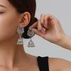 Retro Ethnic Style Versatile Earrings Femininity Bohemian Vacation Fringed Earrings European and American Exaggerated Earrings