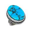 Tibetan Turquoise Gemstone 925 Sterling Silver Gift Jewelry Ring Size 8