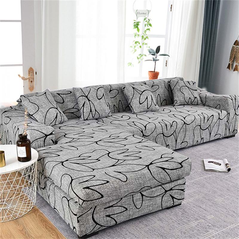 Geometric Elastic Sofa Cover Slipcovers L-Shaped Corner Sofa Couch Cover Armchair Sofa Cover 1/2/3/4 Seater for Living Room 1PC