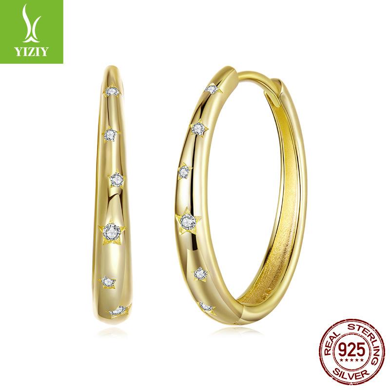 Simple And High-End Star Earrings, Earrings, Cold Wind S925 Sterling Silver Ear Buckles