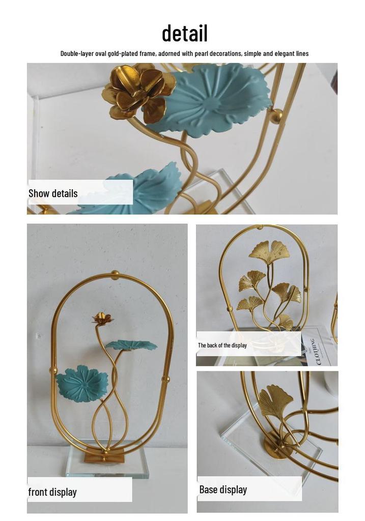 Contemporary Metal Lotus Leaf Ornament for Living Room, Entrance, or Hotel Decor