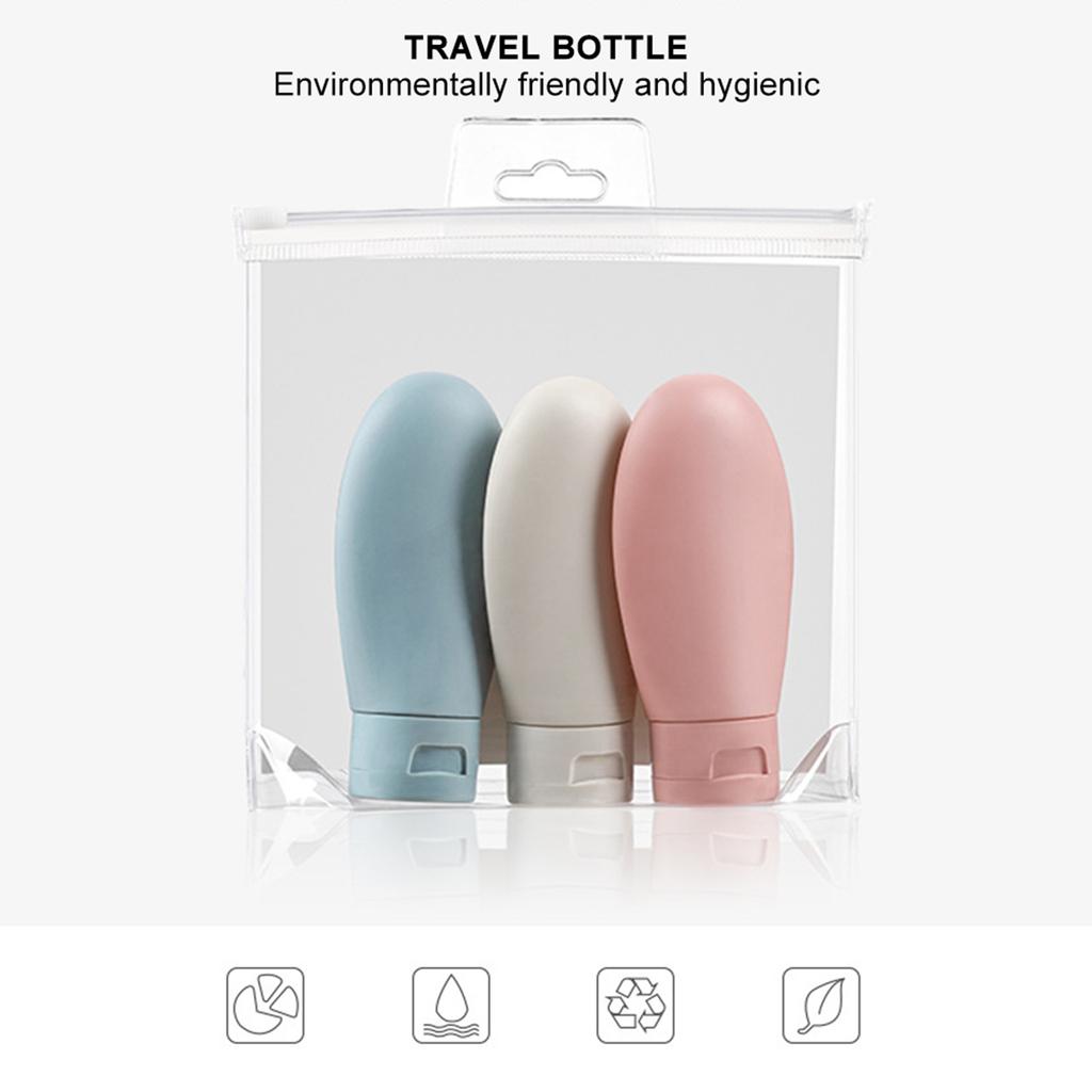 3pcs Empty Shampoo Shower Gel Tubes Liquid Travel Bottles Lotion Silicone Sub Bottle