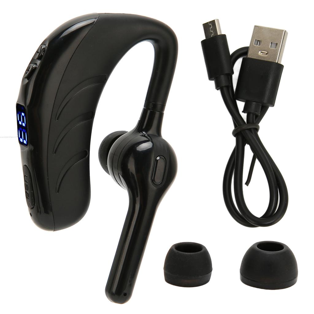 Bluetooth Earpiece Hands Free Noise Reduction Single Ear Bluetooth Headset with Battery Display for