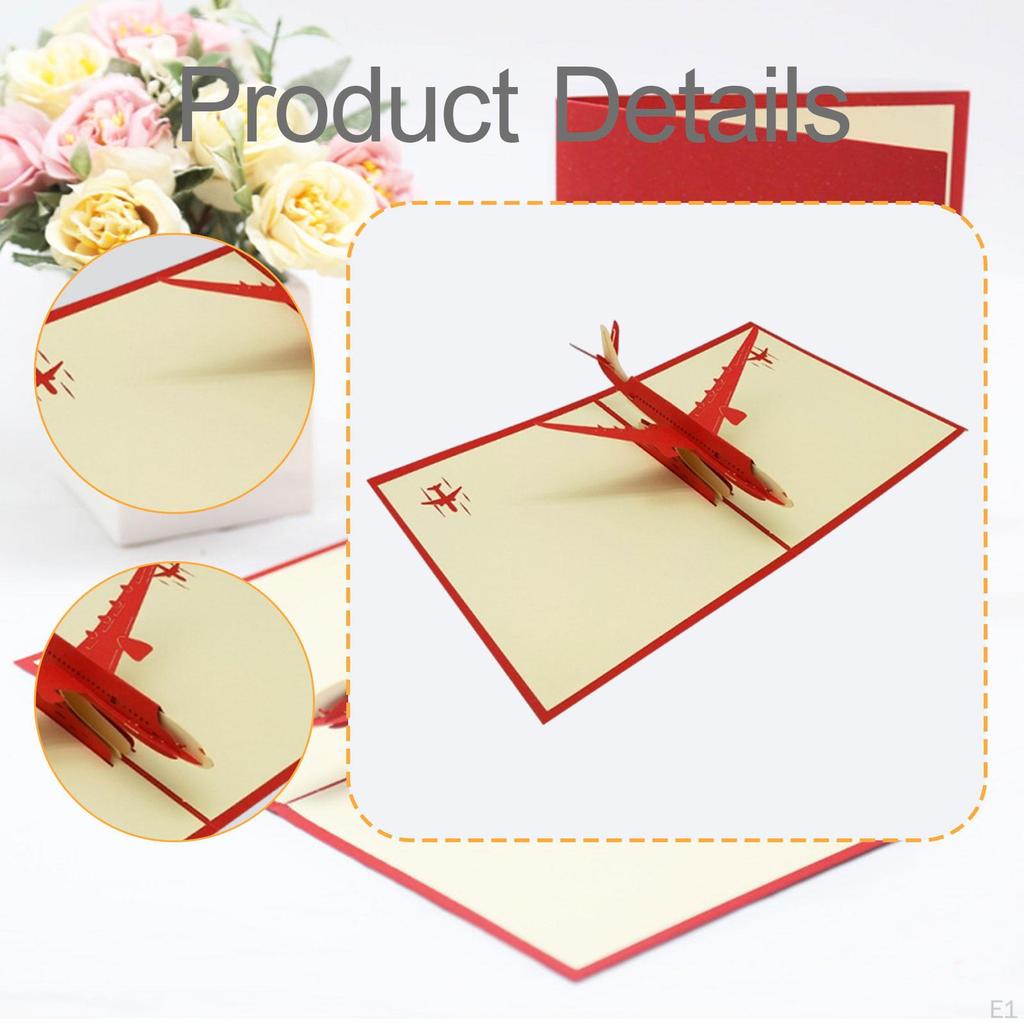 3D Aircraft Greeting Card DIY Paper Craft Multipurpose Fine Craftsmanship Accessory for Men and Kids