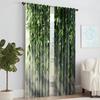 2 pcs   versatile polyester transparent curtains for home decoration Vintage plants and rattan for use in bedrooms and living