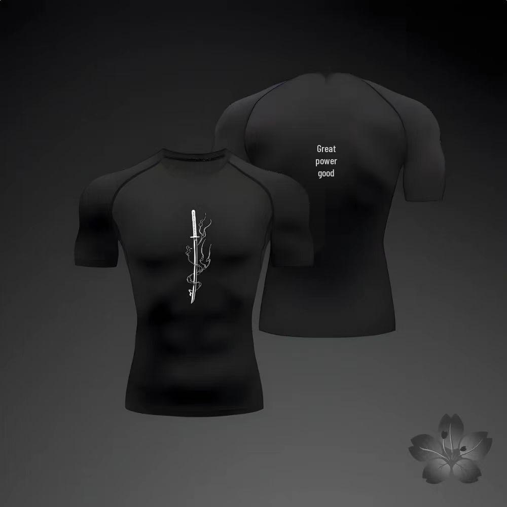 2024PRO Men's Fitness Quick-Dry Bodybuilding T-Shirt - Breathable, Tight Abdomen Shaping, Short Sleeve.