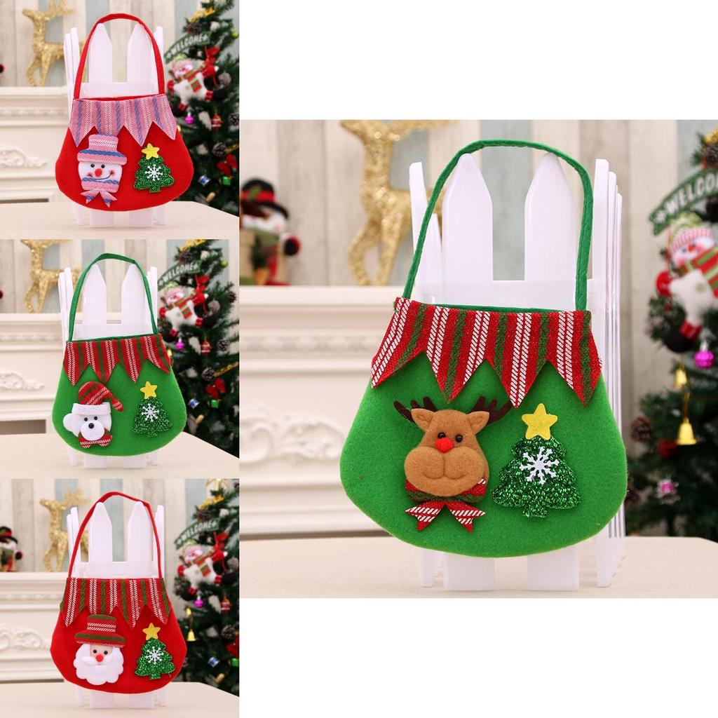 Christmas Party Gift Bags With Mechanical Sewing And Vibrant Red Green Colors