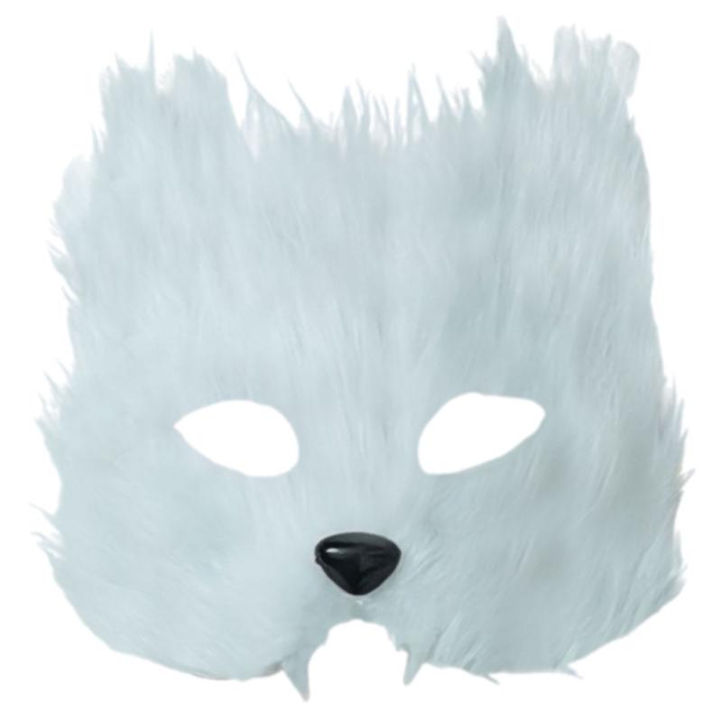 Plastic Long Hair Foxes Party Mask Lightweight Unisex Costume Accessory For Balls Stage Shows And Role Playing