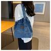 Lässige gewaschene Denim-Tasche 2025 Neu Geprägte Schriftzug-Textur