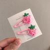 2PCS Fruit Quicksand BB Cartoon Clips Kids Hairpins Children Headwear Baby Clips Headdress Elastic Hair Bands Girls Accessories