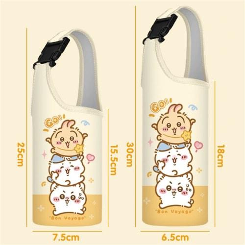 SDCADQ Chiikawa Bottle Holder, Water Bottle Cover, Water Bottle Case, Storage Bag, Can be Carried by Hand or Carried Crossbody, Fits Thermoses and Tra