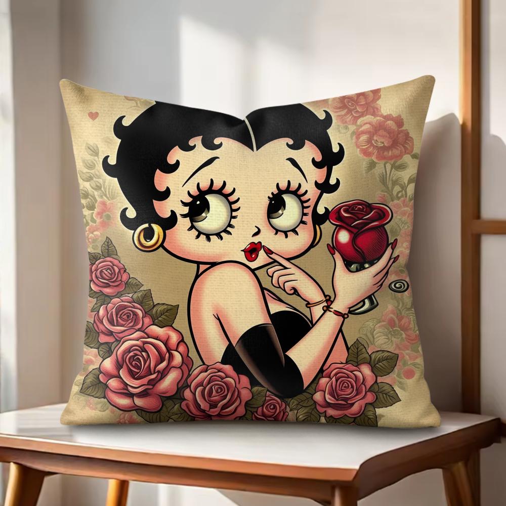 

BBettyS BBoopS Cushion Cover Natural Linen Organic Fabric DoubleSided Printing Couch Pillow Covers Home Decor 30x30cm