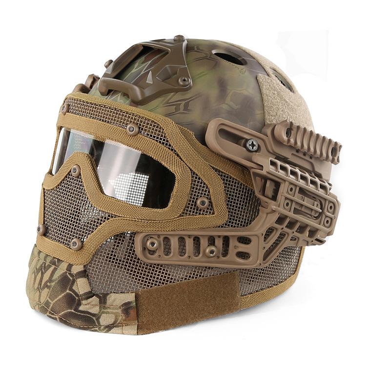 FAST PJ Helmet Mask Integrated Tactical Helmet Head-wrapped Protective Outdoor Cycling Helmet