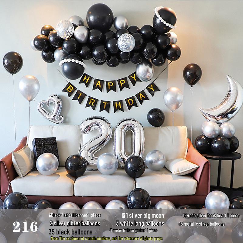 Romantic Birthday Balloon Set: High-End Decorations for Boyfriend or Girlfriend