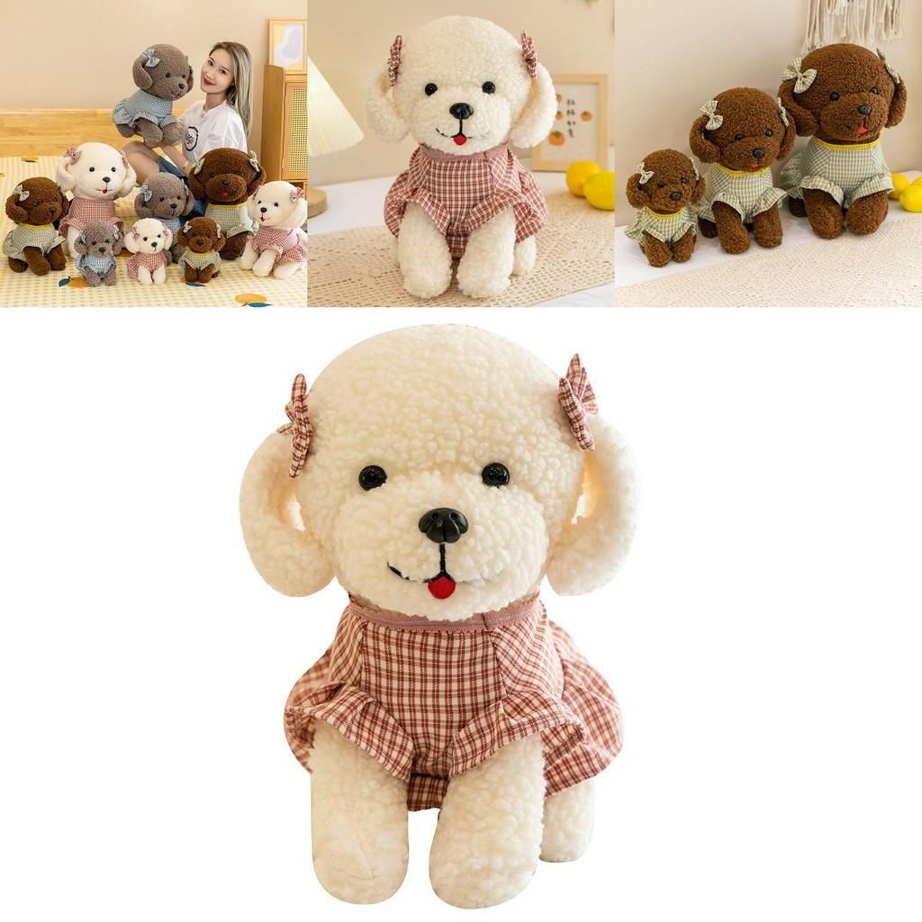 Realistic Plush Teddy Dog Toy Dressed In Cute Outfits Ideal For Kids Birthday Gifts Soft Fabric