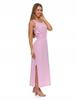 Women's Maxi Cotton Dress Comfortable with Side Slit Loose MORAJ L PINK