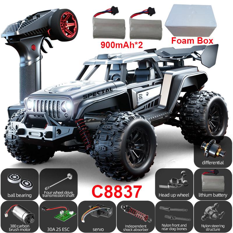 JJRC C8837 C8838 1/14 RC Car 4WD 2.4G Remote Control Car High Speed Off-road LED RC Truck Smart RC Toys Hobby As Gift
